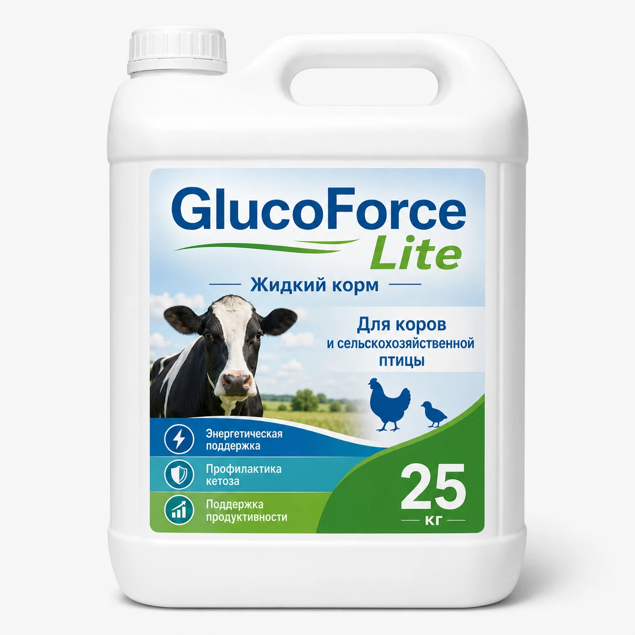 GlucoForce Lite жидкий корм для коров и сельскохозяйственной птицы